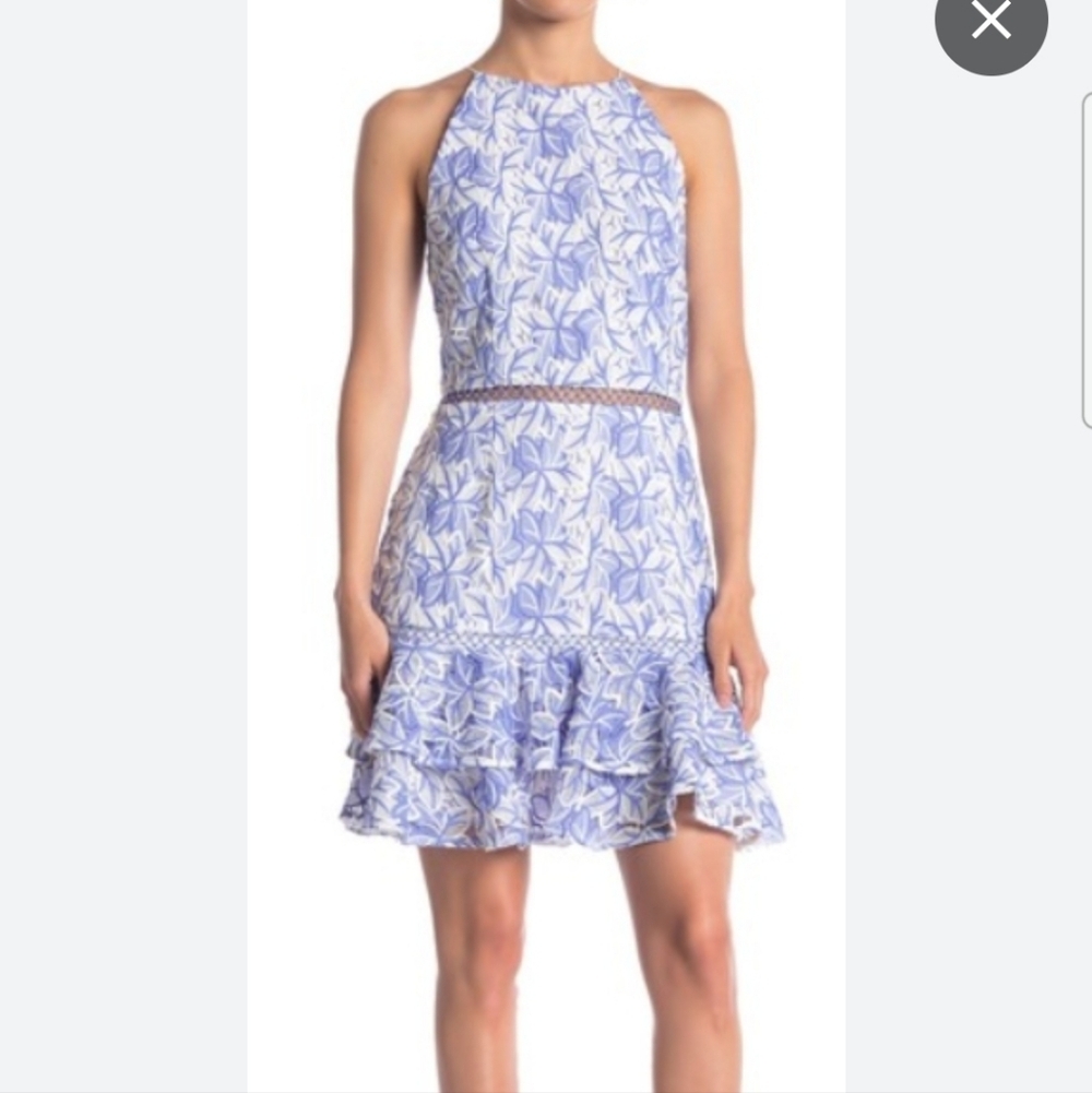 Keepsake The Label Wild Things Lace Mini Tiered Halter Dress Size M NWT